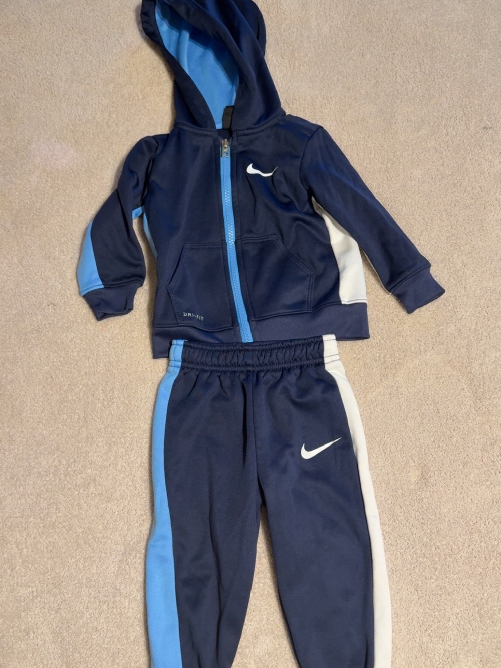 Nike Kids Navy, Light Blue & White Hoodie and Jogger Set